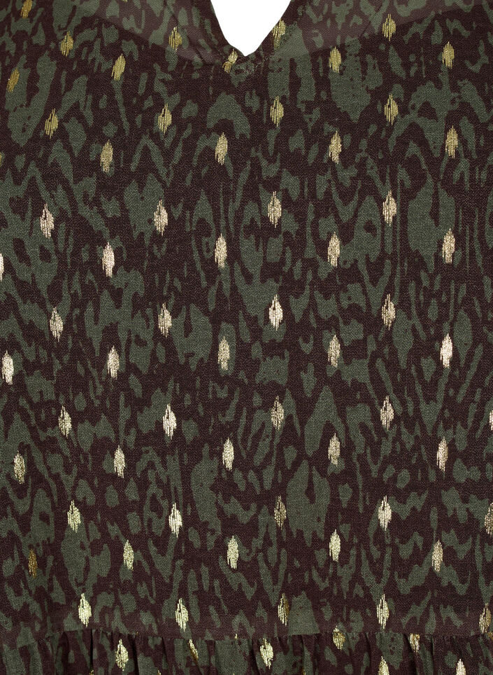 Tunika painatuksella ja lurexilla, Green Ethnic AOP, Packshot image number 2