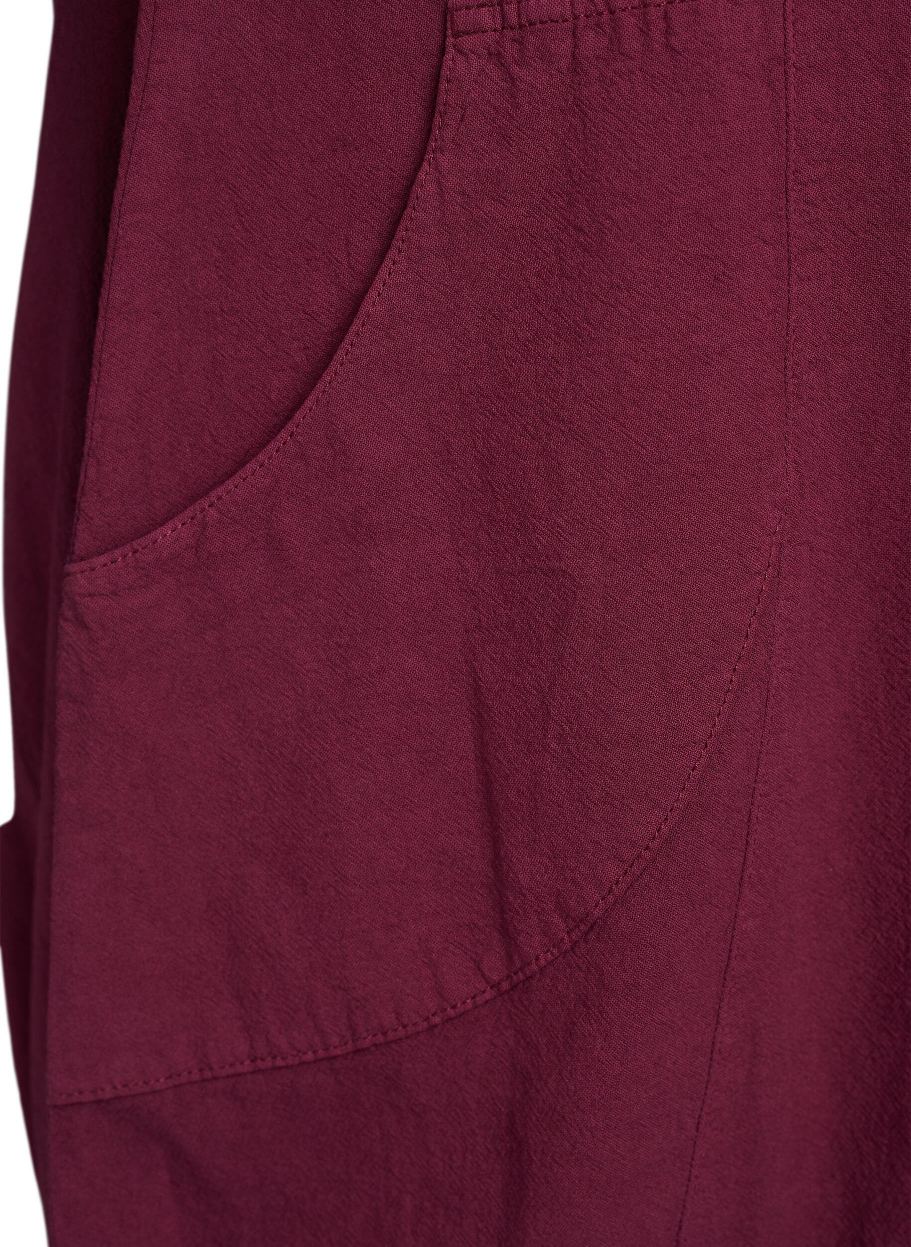 ZizziLyhythihainen puuvillamekko , Tumma Bordeaux, Packshot image number 3