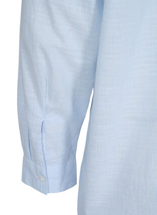 Puuvillainen raidallinen yöpaita, White w. Blue Stripe, Packshot image number 3