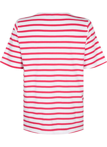 Raidallinen t-paita puuvillasta, Bright Rose Stripes, Packshot image number 1