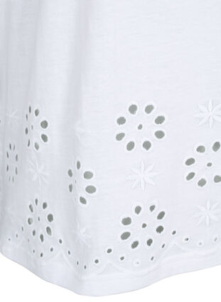 Puuvillainen T-paita brodeerauksella, Bright White, Packshot image number 3