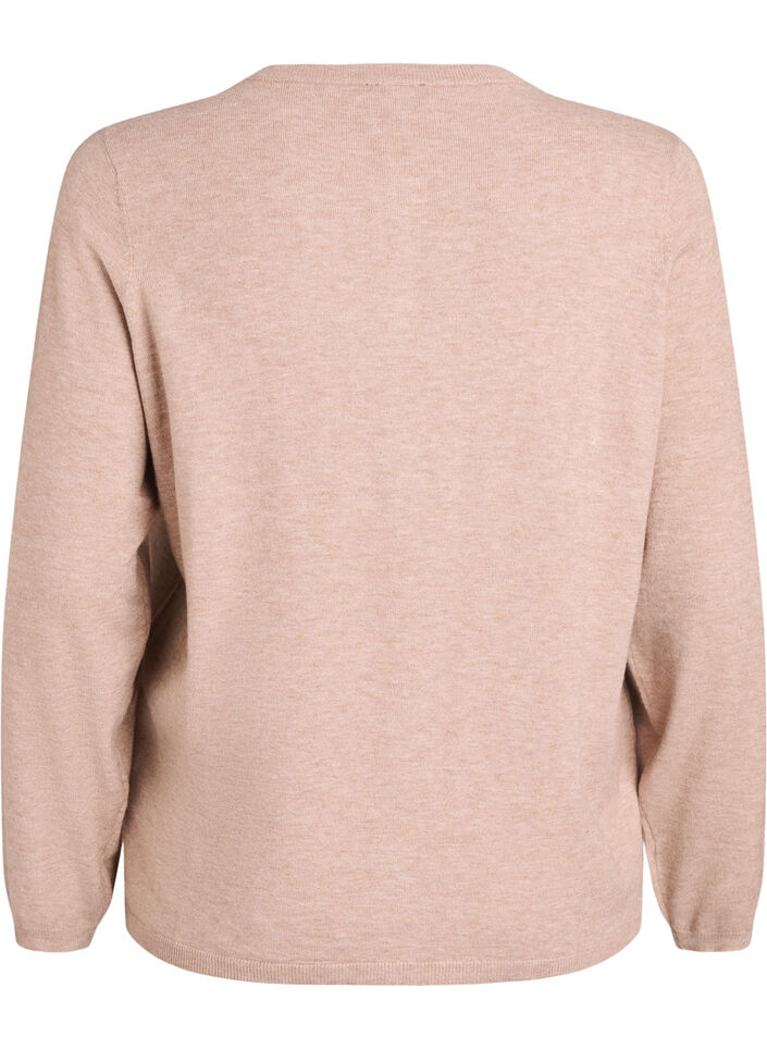 Neuletakki py&ouml;reill&auml; napeilla, Beige, Packshot image number 1