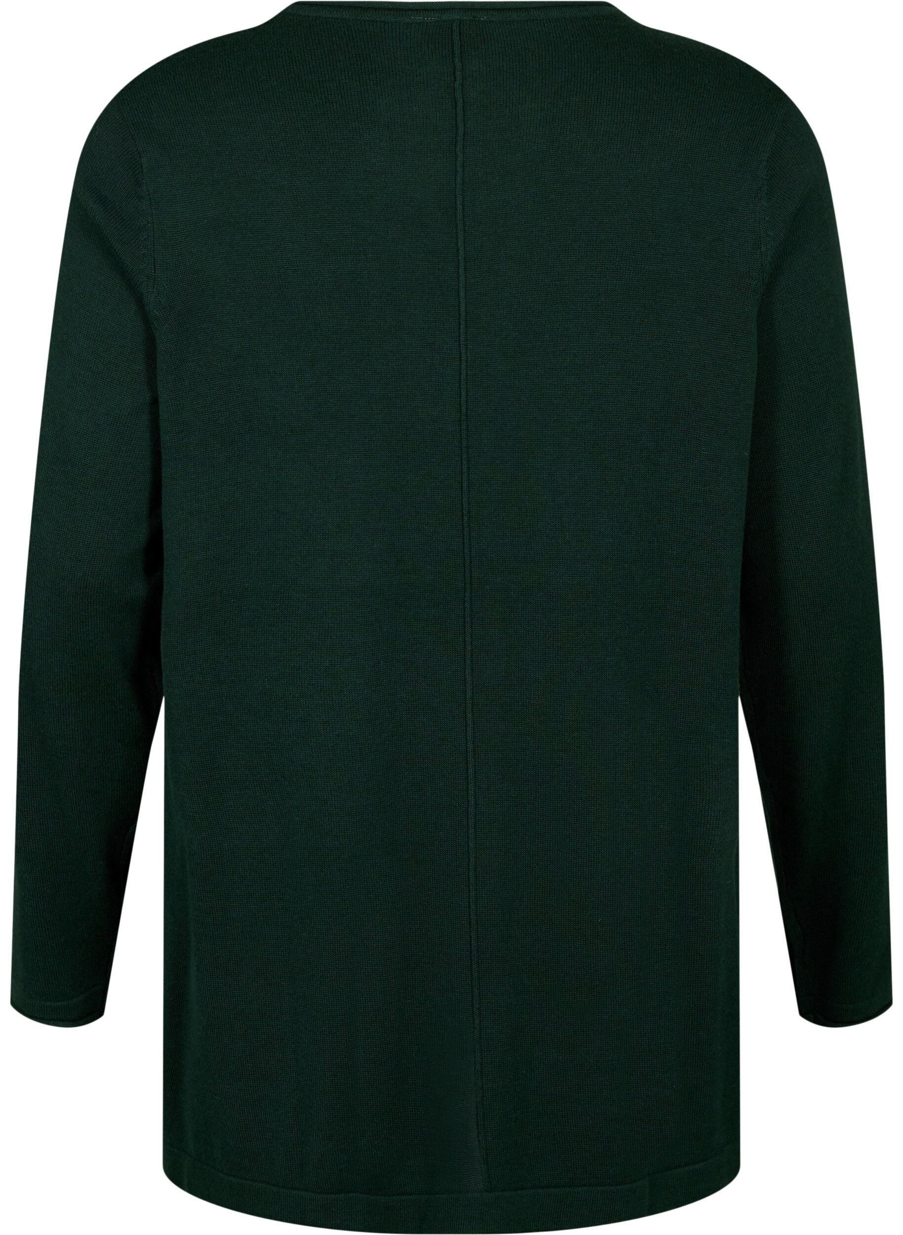 Zizzi Neule puuvillaviskoosisekoitteesta, Vihre&auml;, Packshot image number 1