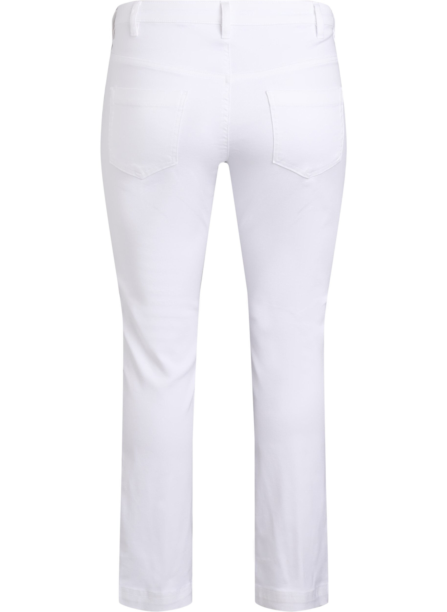 ZizziSlim fit Emily-farkut normaalilla vy&ouml;t&auml;r&ouml;ll&auml;, Valkoinen, Packshot image number 1