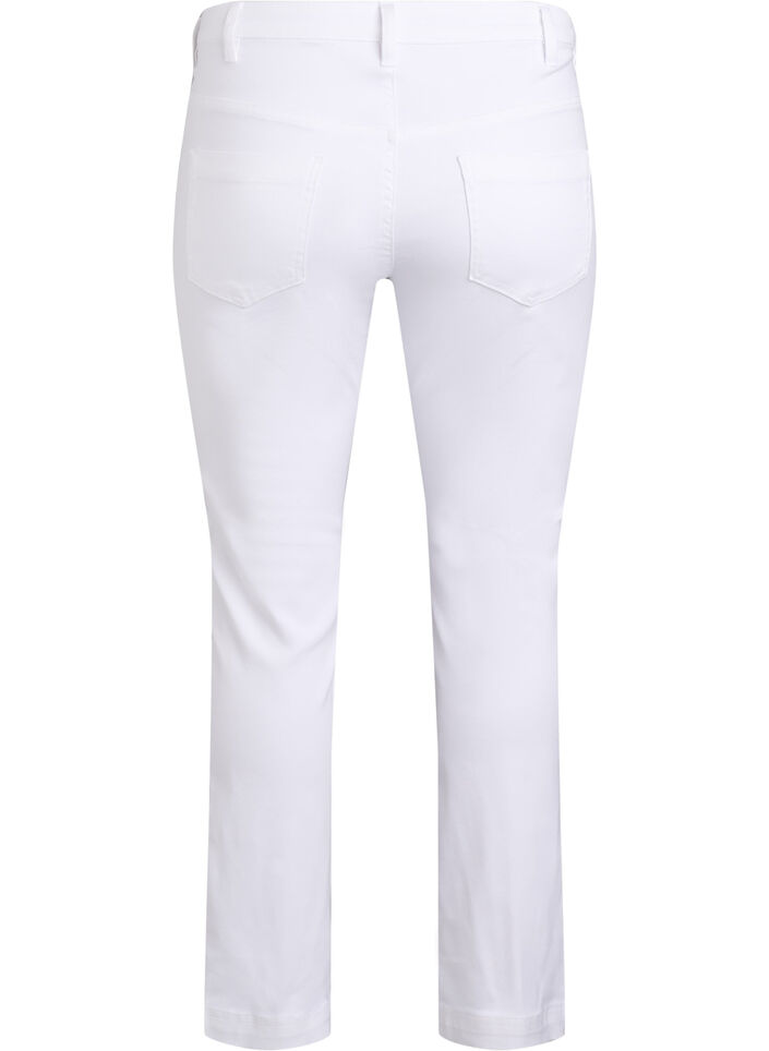 Slim fit Emily-farkut normaalilla vy&ouml;t&auml;r&ouml;ll&auml;, Valkoinen, Packshot image number 1