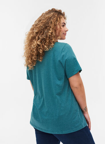 Meleerattu t-paita painatuksella ja lyhyillä hihoilla, Pacific Mel., Model image number 1