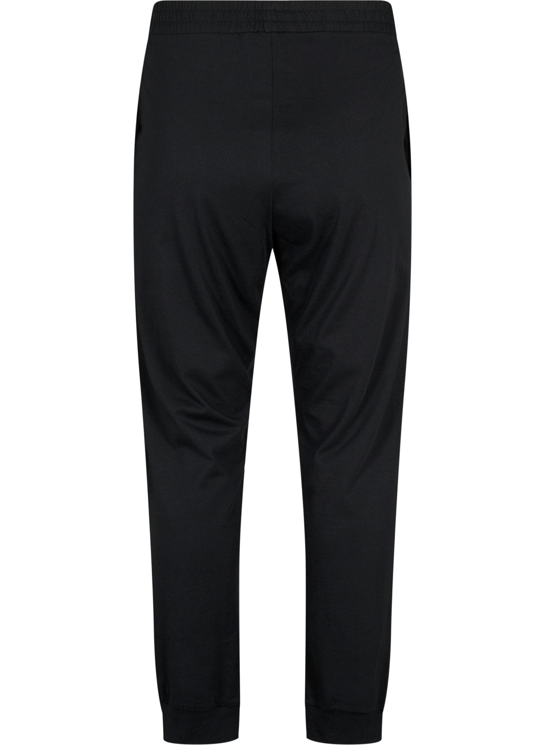 Zizzi Puuvillahousut, Musta, Packshot image number 1