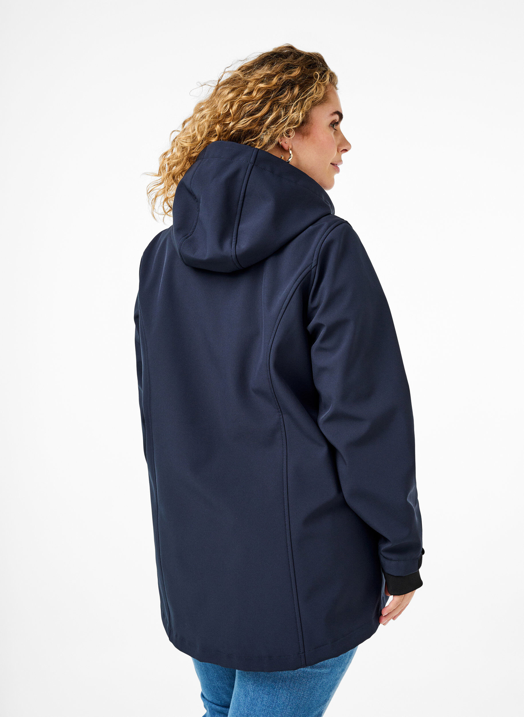 ZizziLyhyt softshell-takki irroitettavalla hupulla, Sininen, Model image number 2