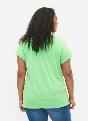 Neonvärinen t-paita puuvillasta, Neon Green, Model image number 1