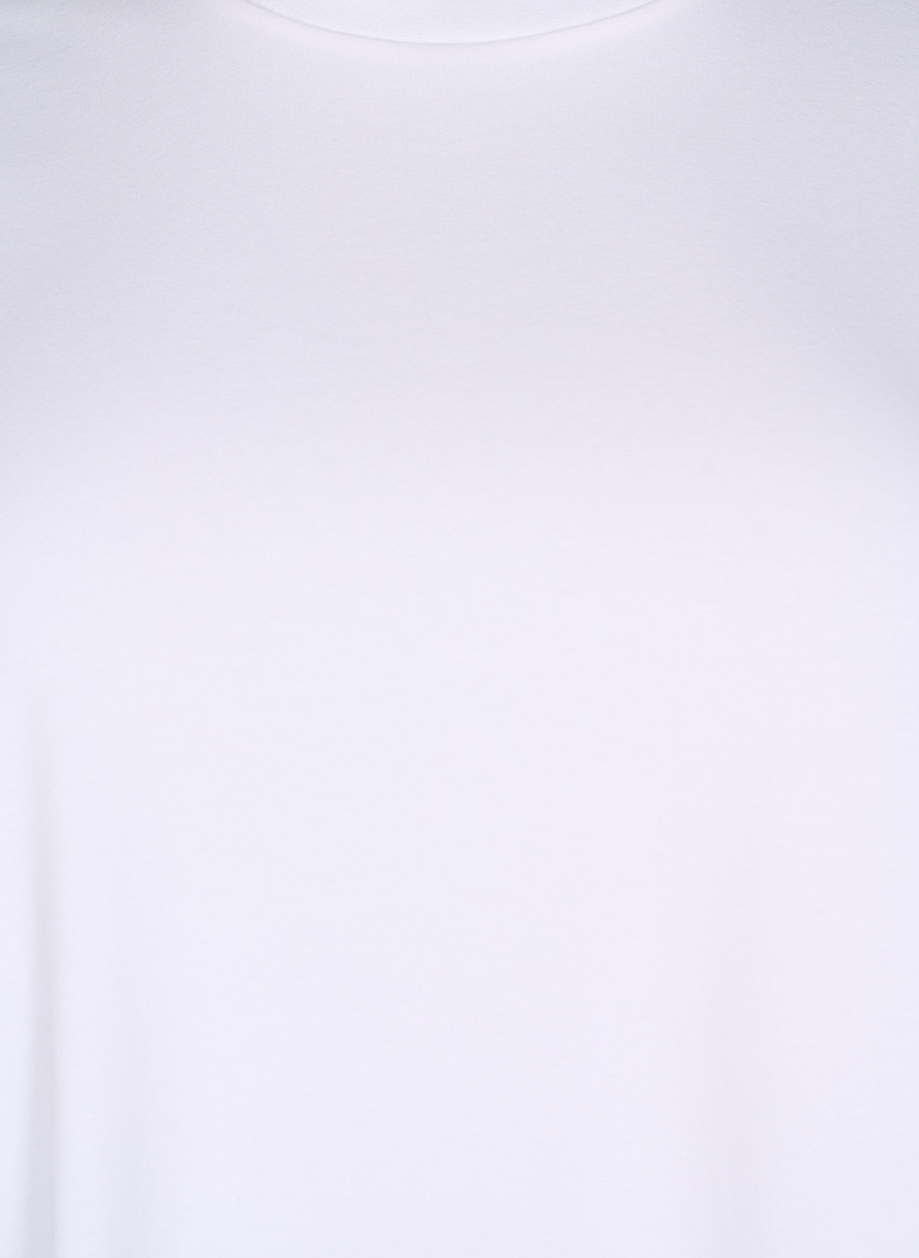 Zizzi T-paita luomupuuvillasta py&ouml;re&auml;ll&auml; kaula-aukolla, Bright White, Packshot image number 2