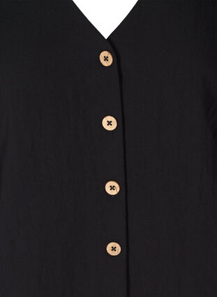 Viskoosipusero napeilla ja v-aukolla, Black, Packshot image number 2