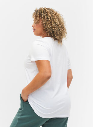 Puuvillainen treeni-t-paita printillä, White w. inhale logo, Model image number 1