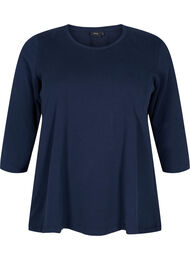 Puuvillainen perus t-paita 3/4-hihoilla, Navy Blazer