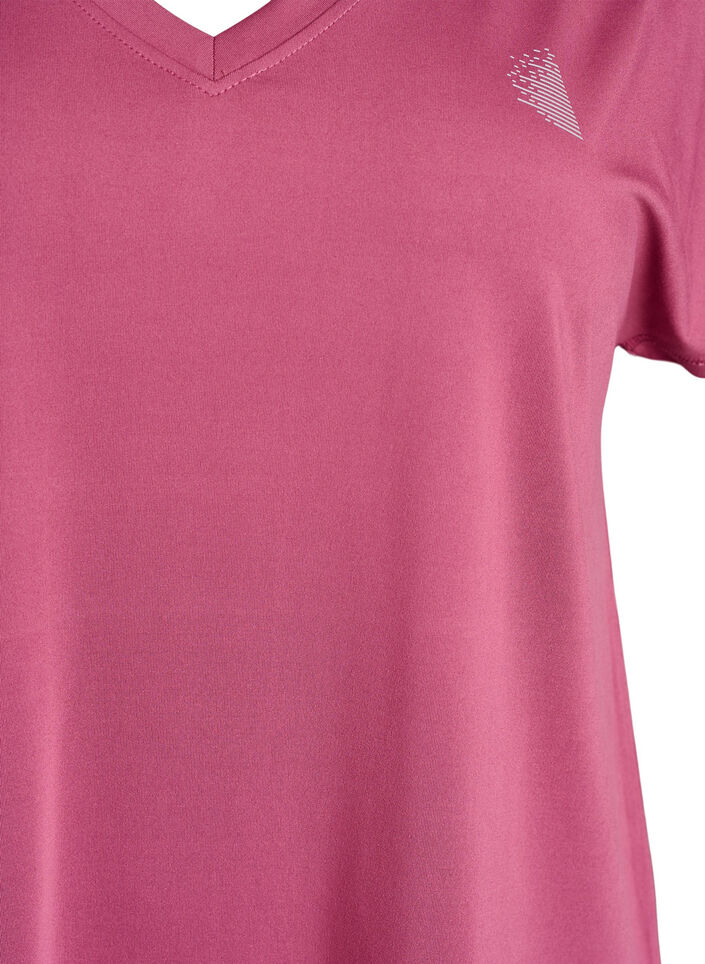 L&ouml;ys&auml; treenipaita v-kaula-aukolla, Punainen, Packshot image number 2