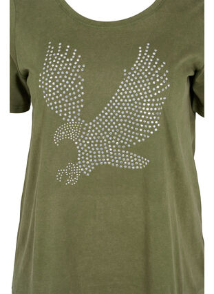 Puuvillainen happopesty t-paita koristekivillä , Ivy Green Wash, Packshot image number 2