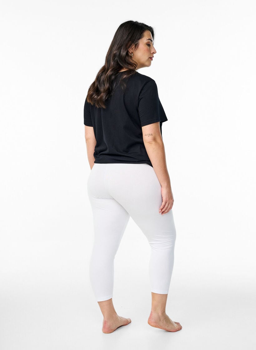 3/4-pituiset viskoosileggingsit, Valkoinen, Model image number 2