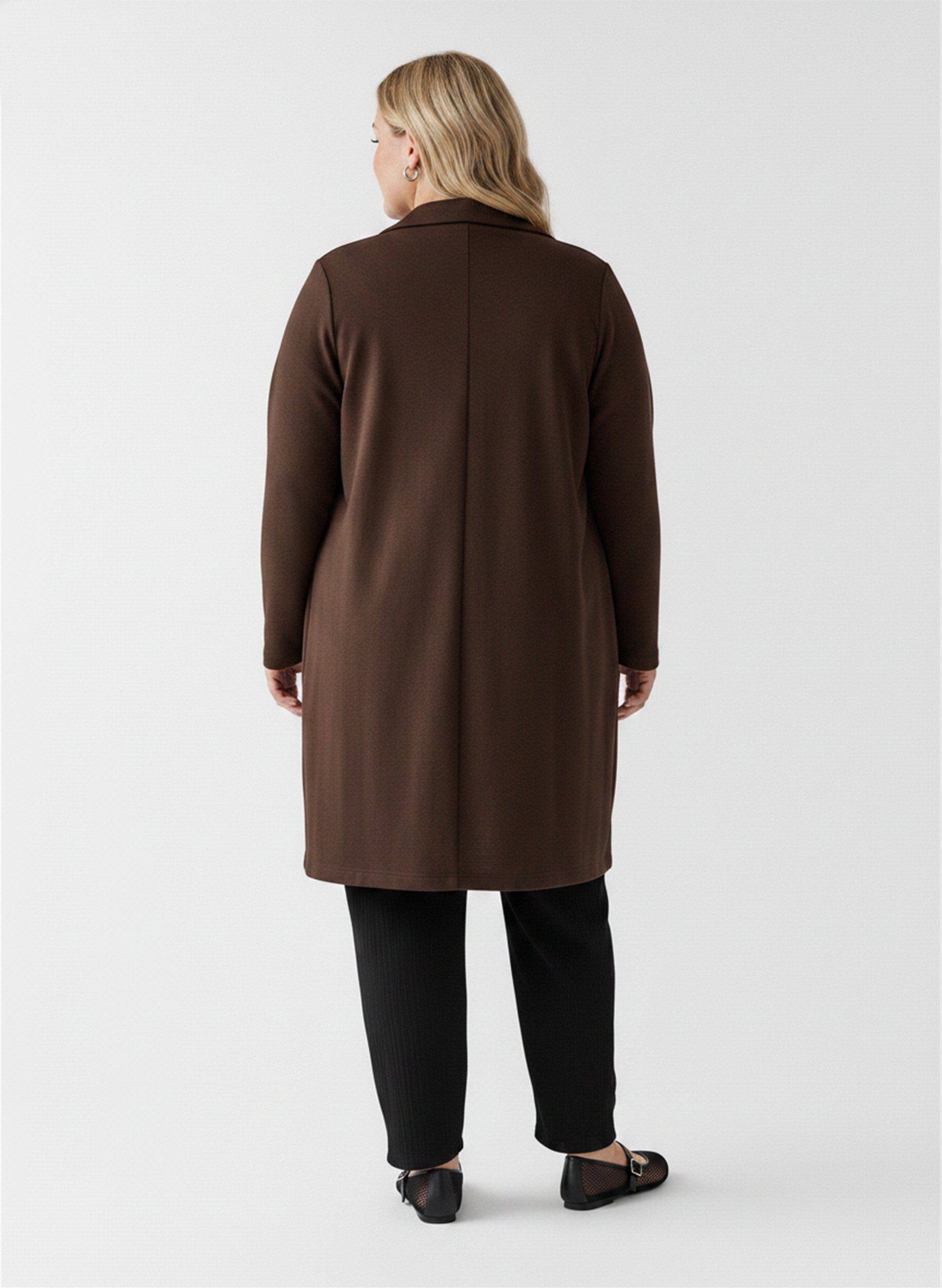 ZizziPitk&auml; takki taskuilla, Ruskea, Model image number 2