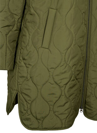 Pitkä topattu takki taskuilla ja vetoketjuilla, Winter Moss, Packshot image number 3