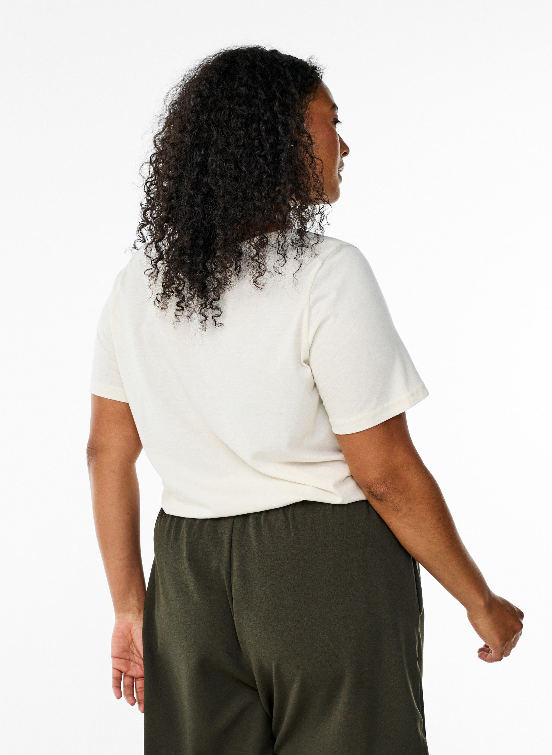 Zizzi FLASH - T-paita motiivilla, Vanilja, Model image number 2