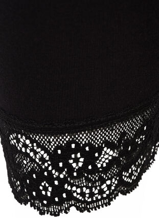 Perusmalliset 3/4-leggingsit pitsilahkeilla, Black, Packshot image number 2