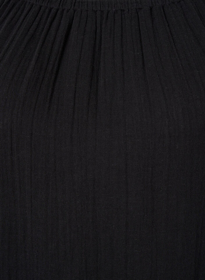 Puuvillamekko brodeerauksella, Black, Packshot image number 2