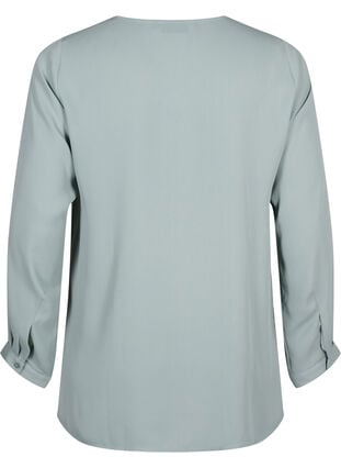Yksivärinen paita v-pääntiellä, Chinois Green, Packshot image number 1