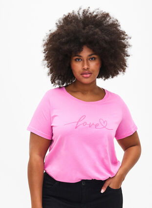 Puuvillainen T-paita painatuksella, RoseBloom W. Love, Model image number 0