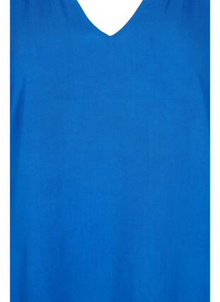 Lyhythihainen viskoosimekko v-pääntiellä, Classic Blue, Packshot image number 2