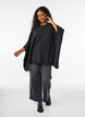 Py&ouml;re&auml;aukkoiset neulotut ponchot, Harmaa, Model image number 1