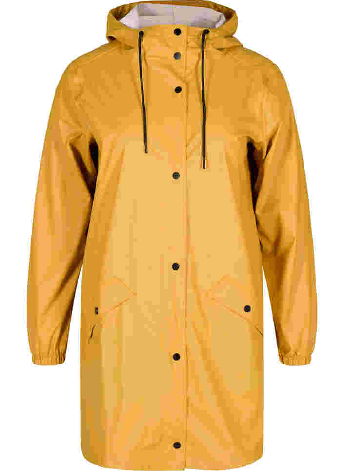 Sadetakki hupulla ja nappikiinnityksellä, Spruce Yellow, Packshot image number 0