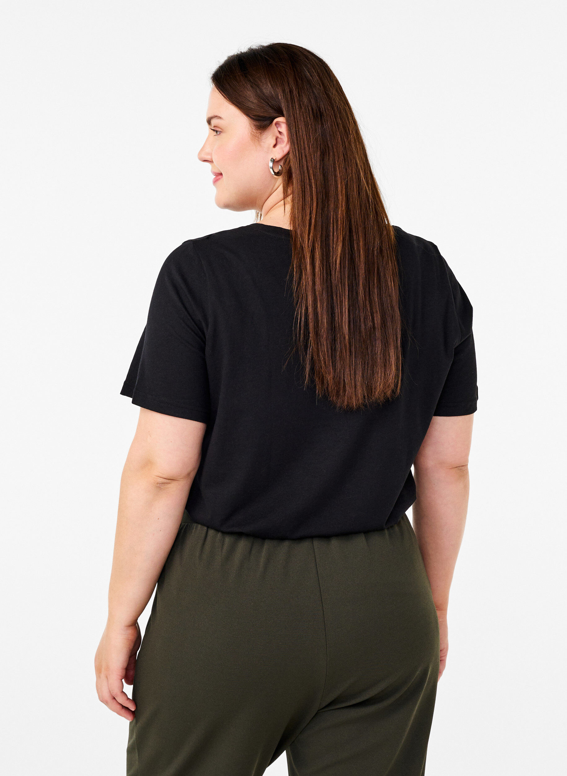 Zizzi FLASH - T-paita printill&auml;, Musta, Model image number 2