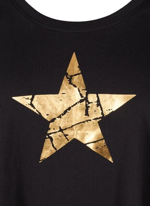 Lyhythihainen a-mallinen t-paita puuvillasta, Black STAR, Packshot image number 2