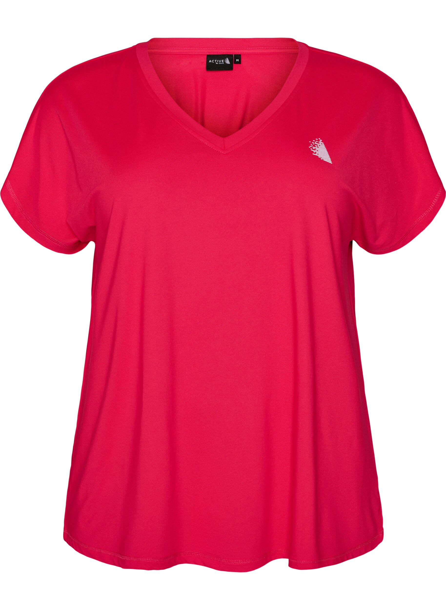 V&auml;lj&auml; treenipaita, jossa on V-p&auml;&auml;ntie