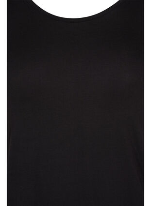 Lyhythihainen viskoosimekko selän yksityiskohdalla, Black, Packshot image number 2