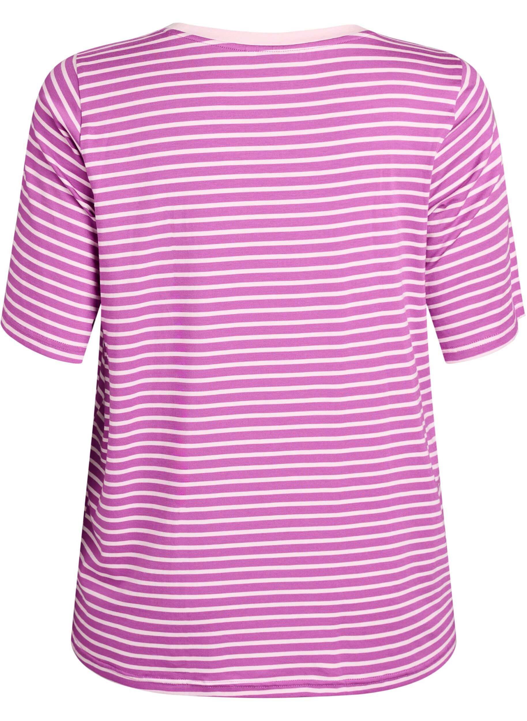 ZizziT-paita TENCEL&trade; Lyocellista ja raidoilla, Violetti, Packshot image number 1