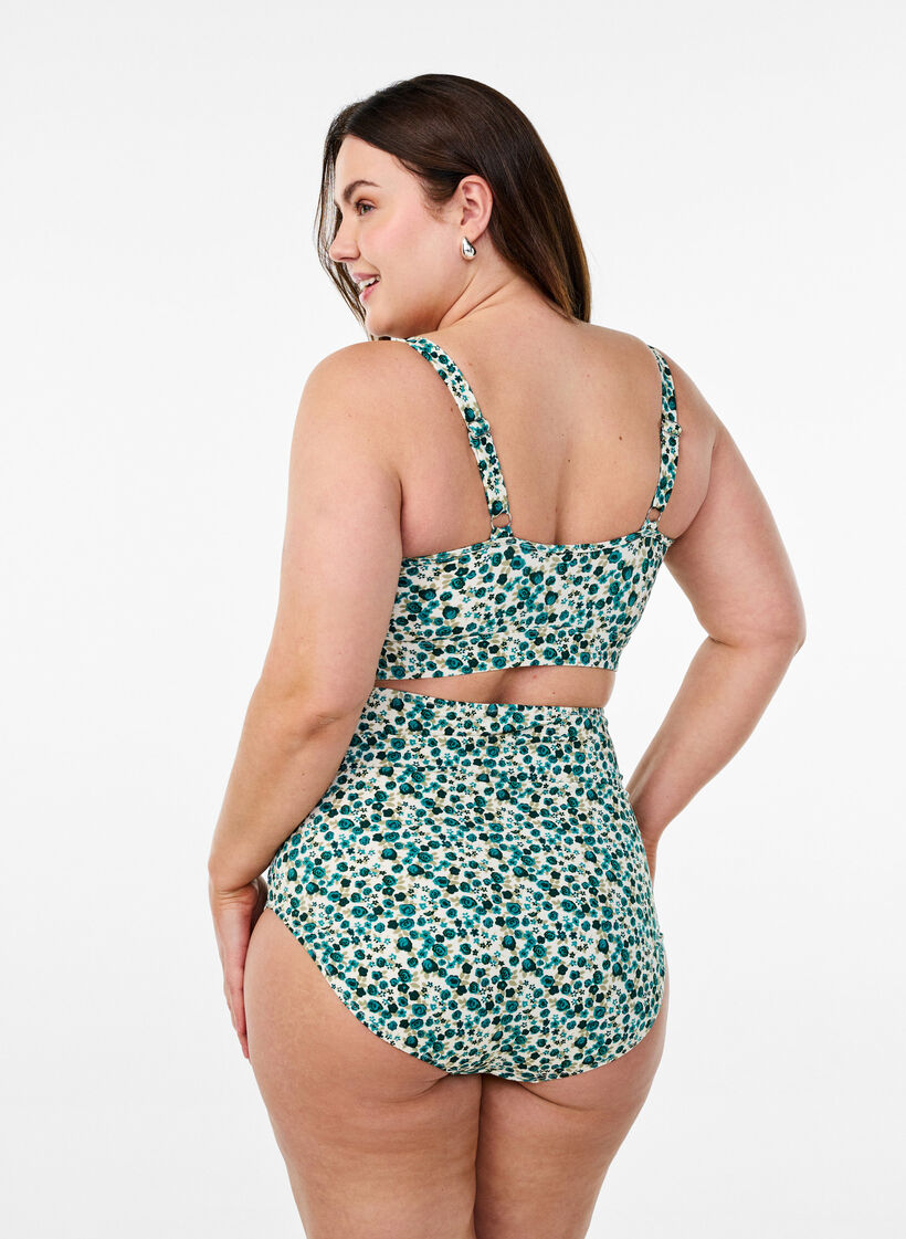  Kukallinen bikinien yl&auml;osa r&ouml;yhel&ouml;yksityiskohdilla, Vihre&auml;, Model image number 2