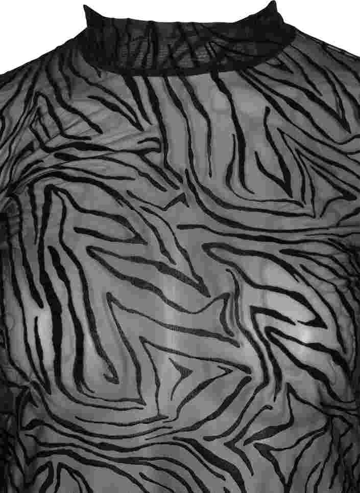 Mesh-pusero kuviolla, Black Tiger AOP, Packshot image number 2