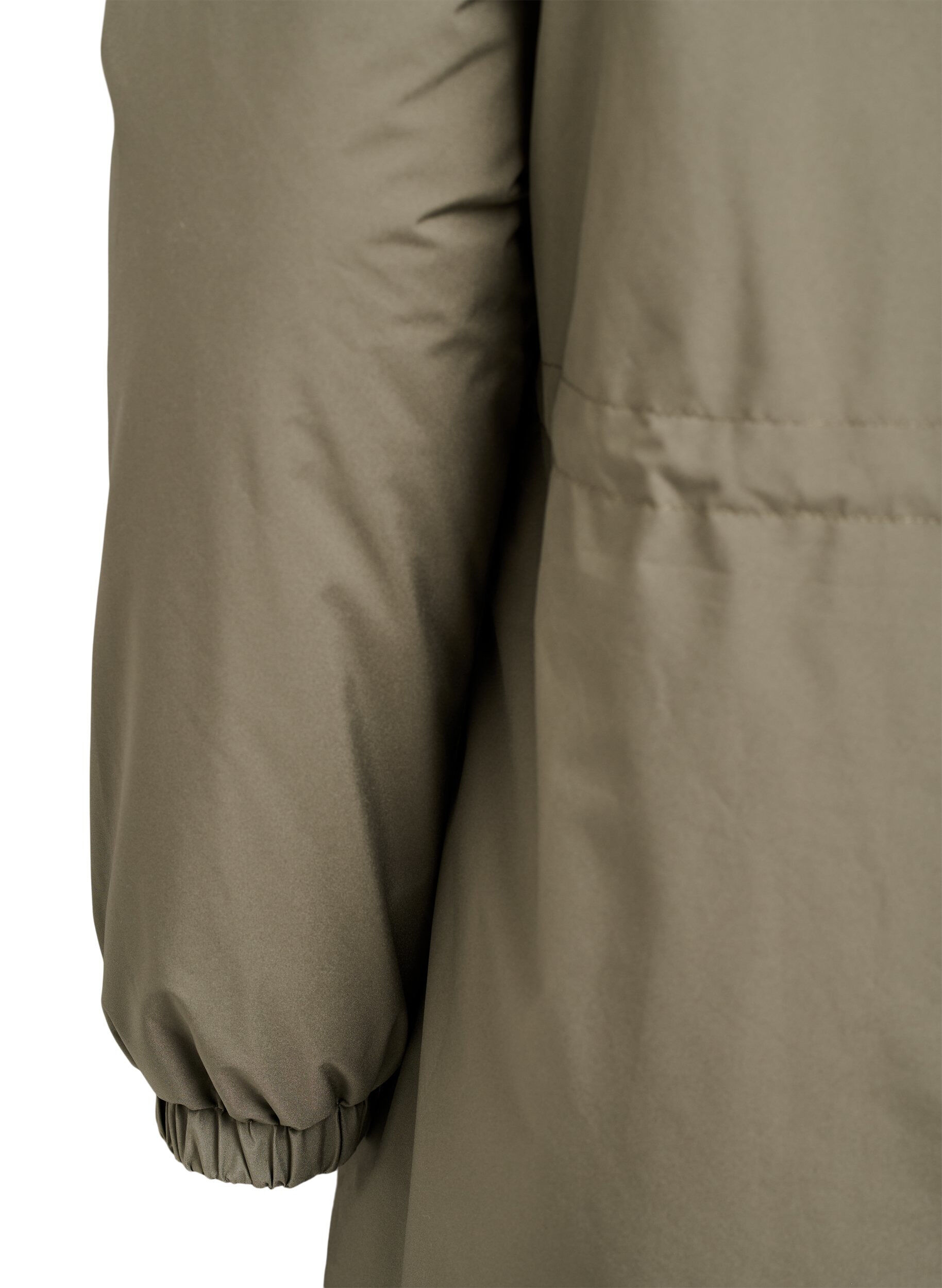 Zizzi Kevyt topattu parka hupulla, Vihre&auml;, Packshot image number 4