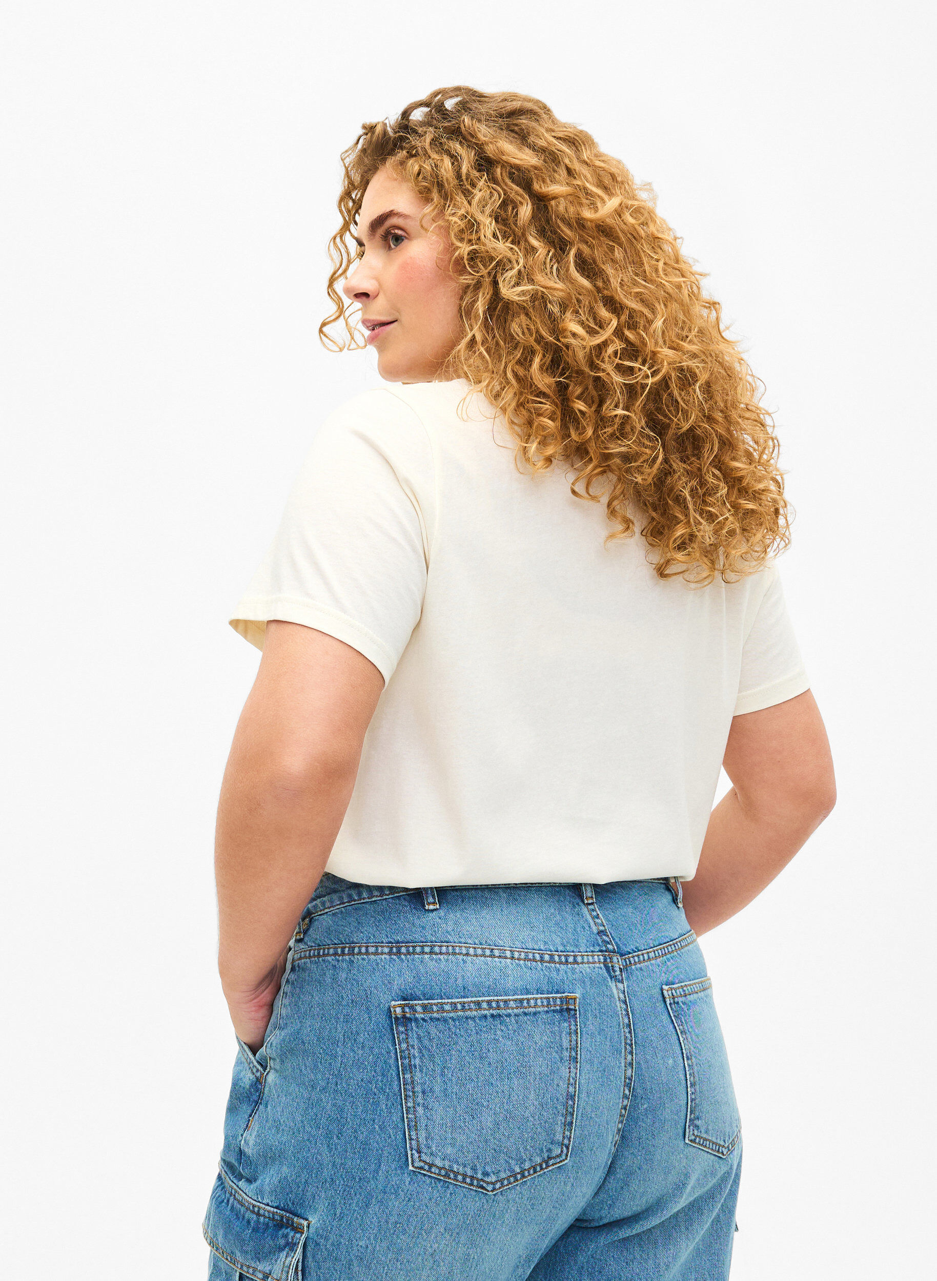 Zizzi Puuvillainen T-paita tekstill&auml;, Antique W. Alabama, Model image number 1