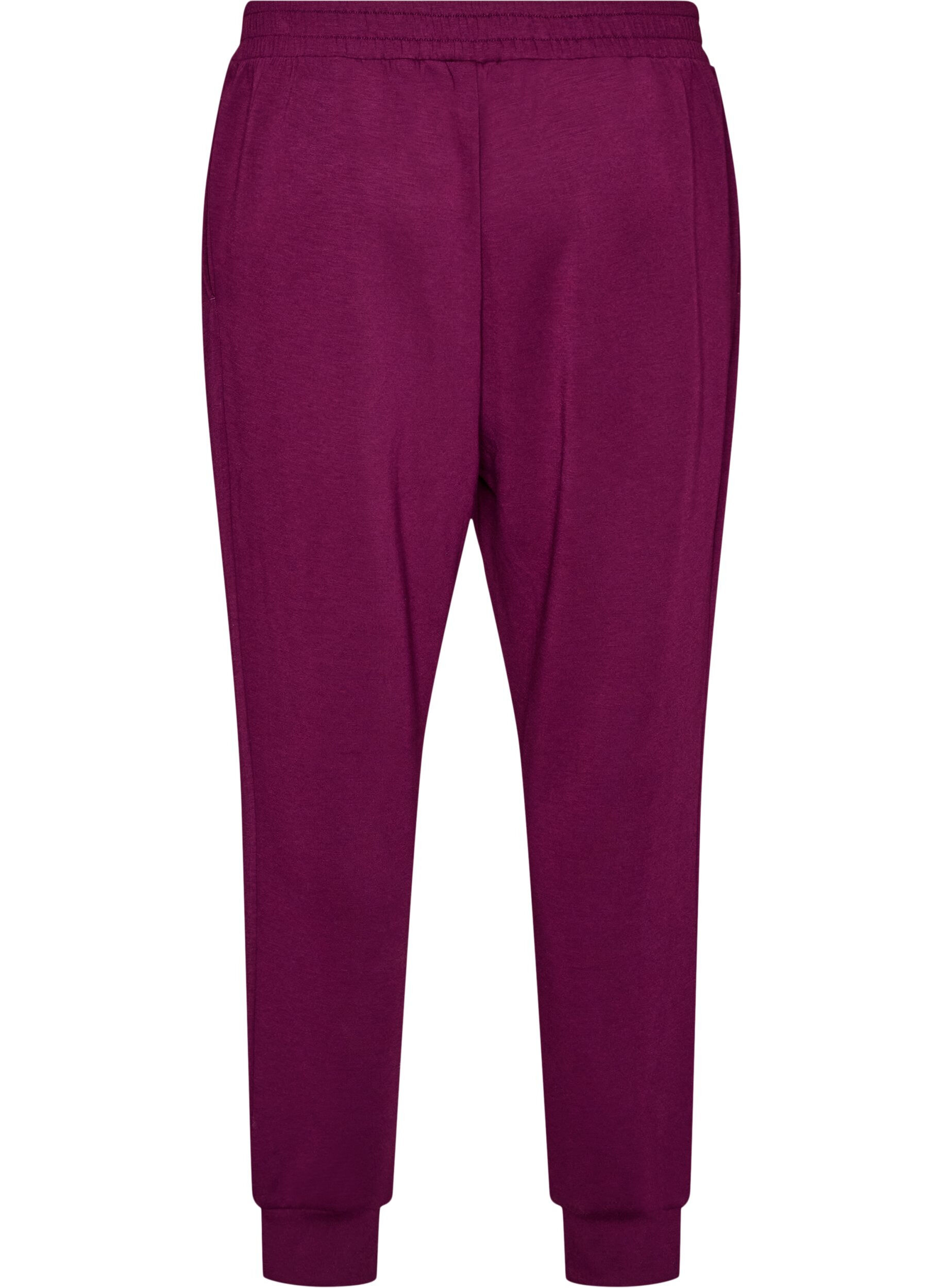 ZizziJerseyhousut korkealla vy&ouml;t&auml;r&ouml;ll&auml; ja taskuilla, Violetti, Packshot image number 1