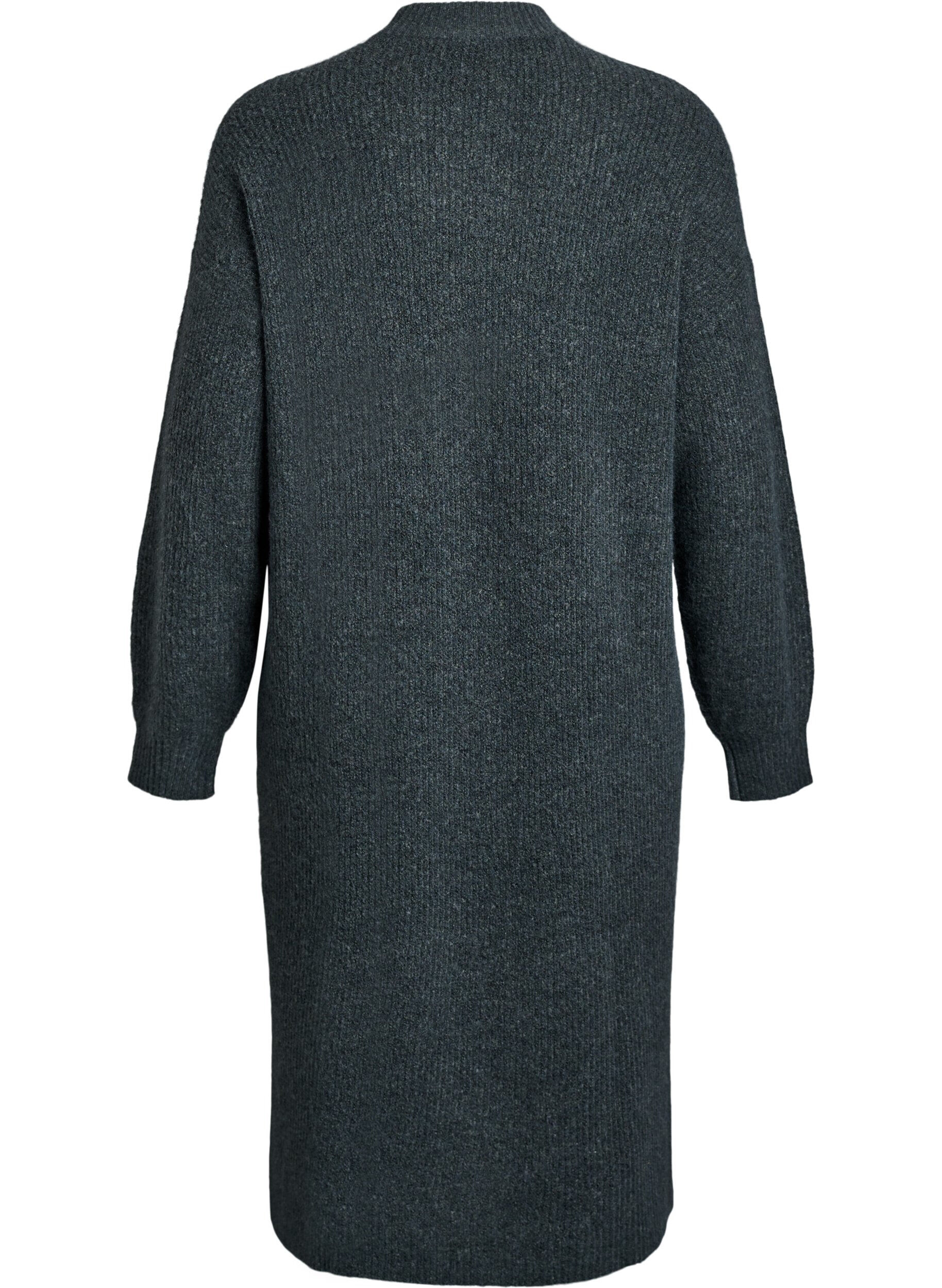 Zizzi Pitk&auml; neulemekko korkealla kauluksella, Vihre&auml;, Packshot image number 1