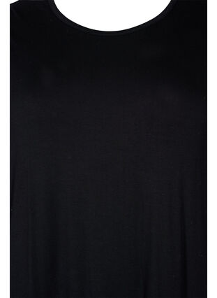 Jersey-mekko viskoosista 3/4-hihoilla, Black, Packshot image number 2