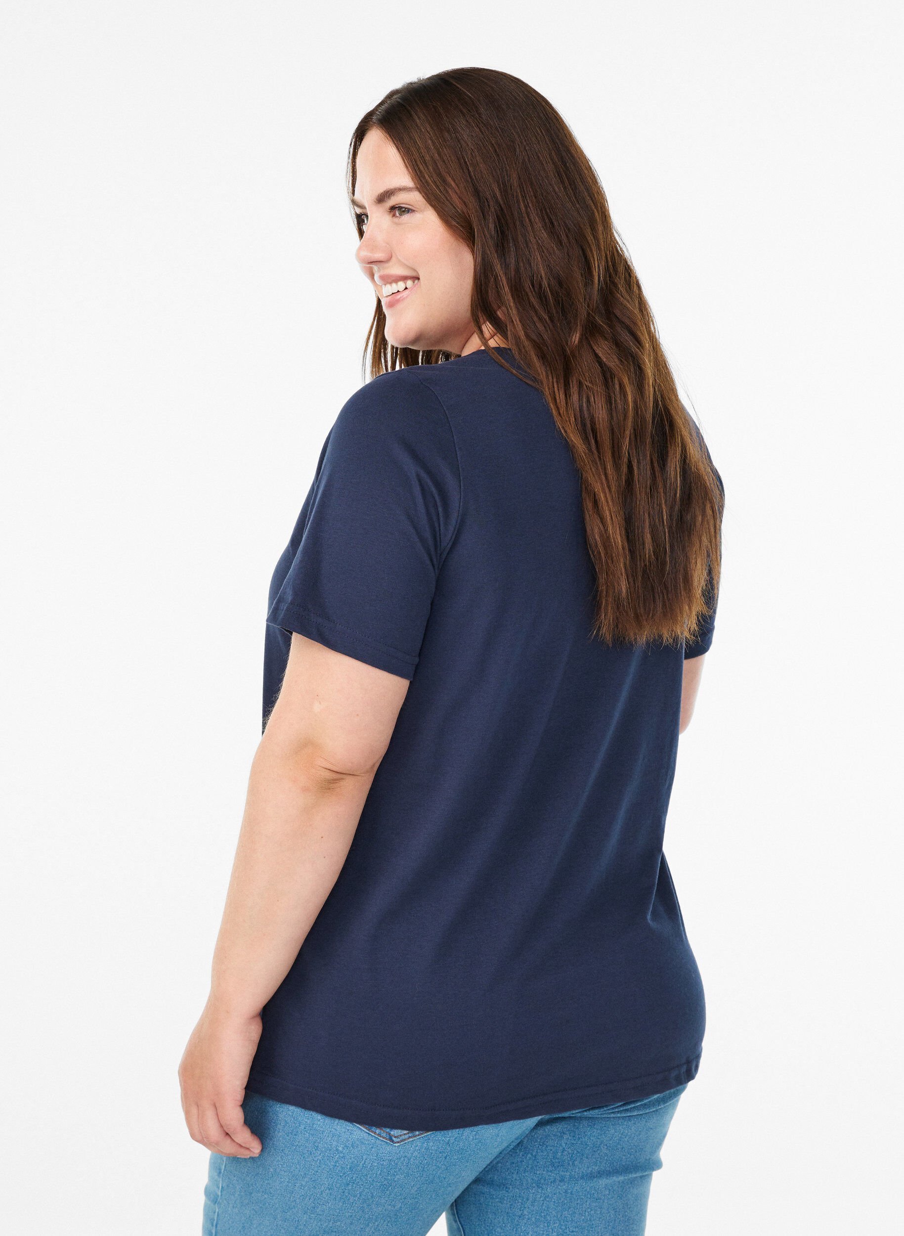 ZizziT-paita printill&auml;, Sininen, Model image number 2