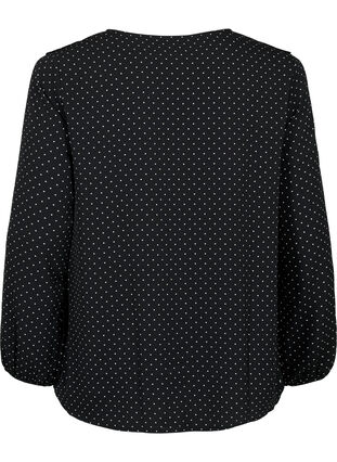 Pitkähihainen pusero röyhelöillä, Black Dot, Packshot image number 1