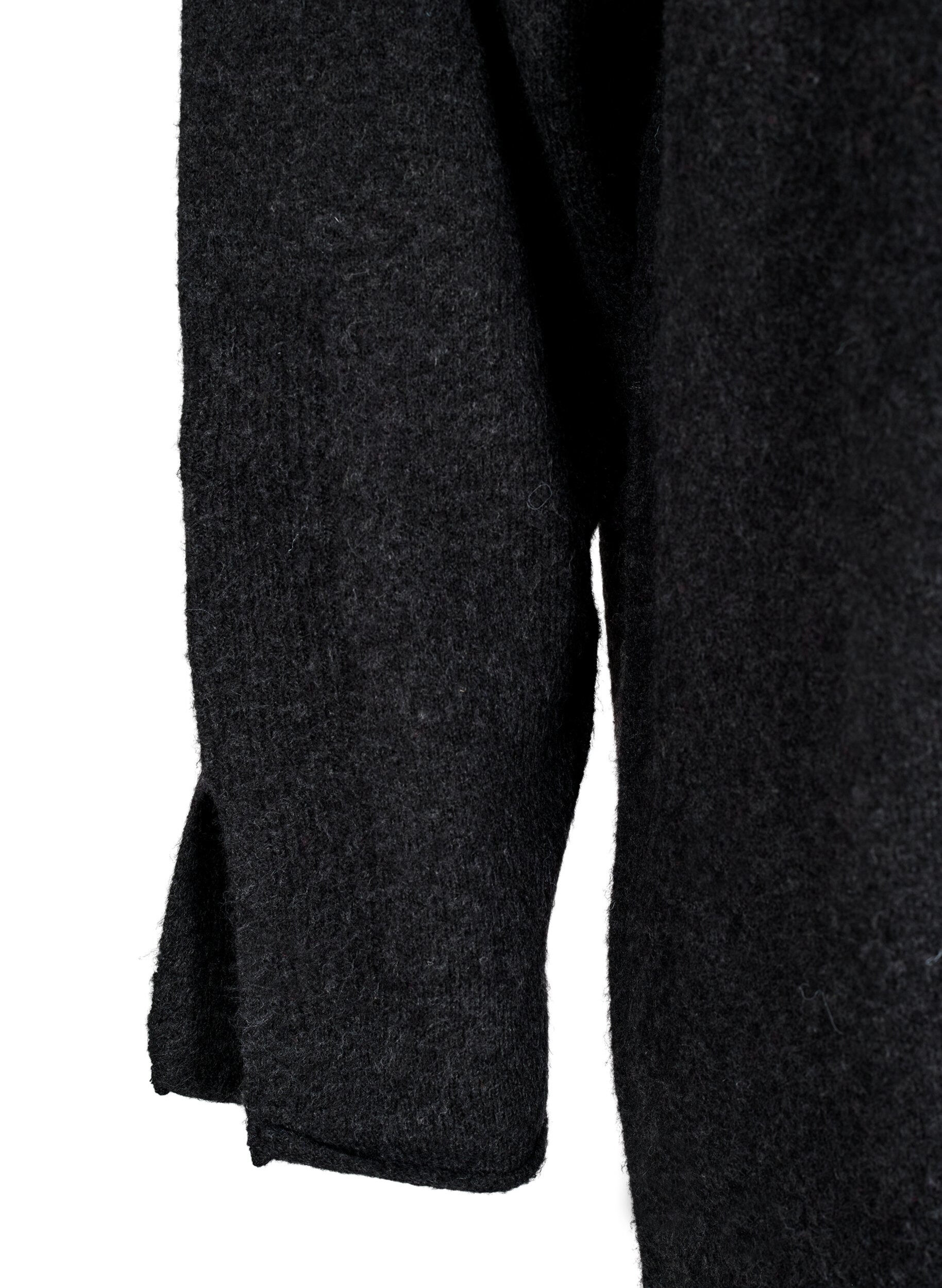 Zizzi Neulemekko halkioilla, Dark Grey Melange, Packshot image number 3