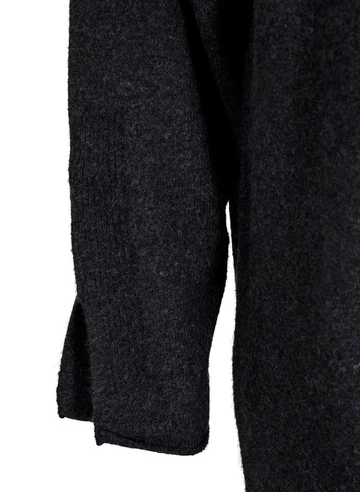 Neulemekko halkioilla, Dark Grey Melange, Packshot image number 3