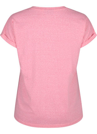 Meleerattu t-paita lyhyillä hihoilla, Strawberry Pink Mel., Packshot image number 1