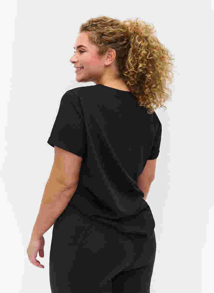 T-paita printillä treeniin , Black Diva Pink, Model image number 1