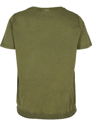 Lyhythihainen happopesty t-paita smokkirypytyksellä , Ivy Green acid wash, Packshot image number 1