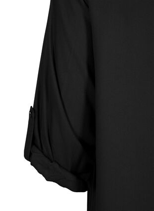 Hupullinen paitamekko viskoosia, ¾-mittaiset hihat, Black, Packshot image number 3